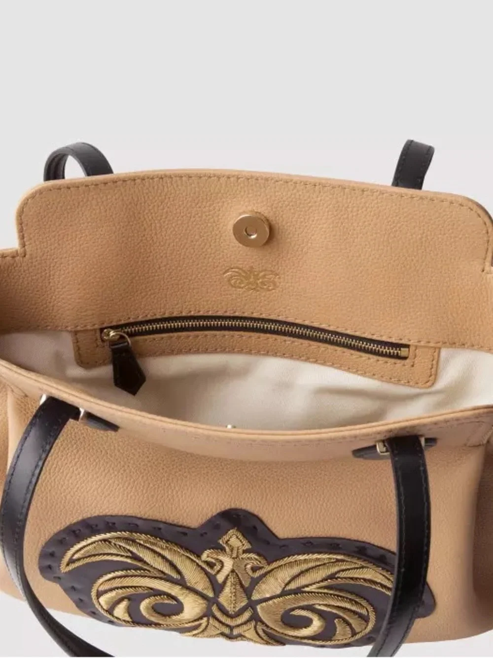 MASHA Keja Adriana Cannetille Leather Tote NWT